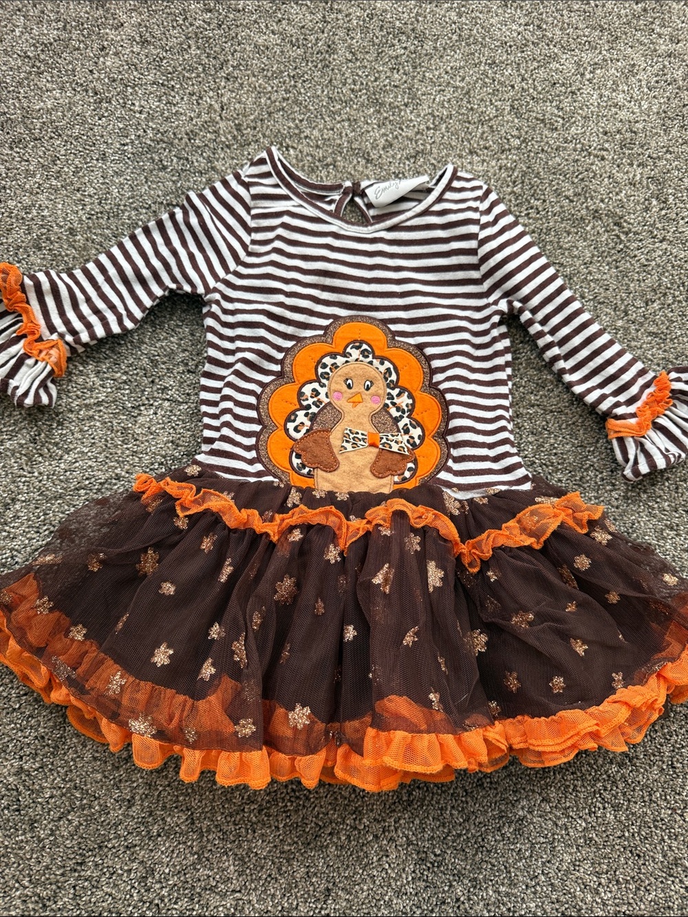 Emily Rose Brown & Orange Turkey Tutu Dress